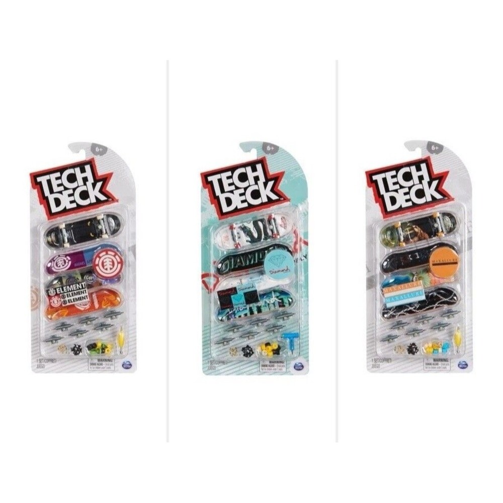 Tech Deck Ultra DLX 4-Pack Fingerboards – Assorted Designs 3 Sets NEW